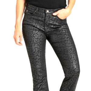 Women's Coated Leopard Jeans High Waisted NWOT